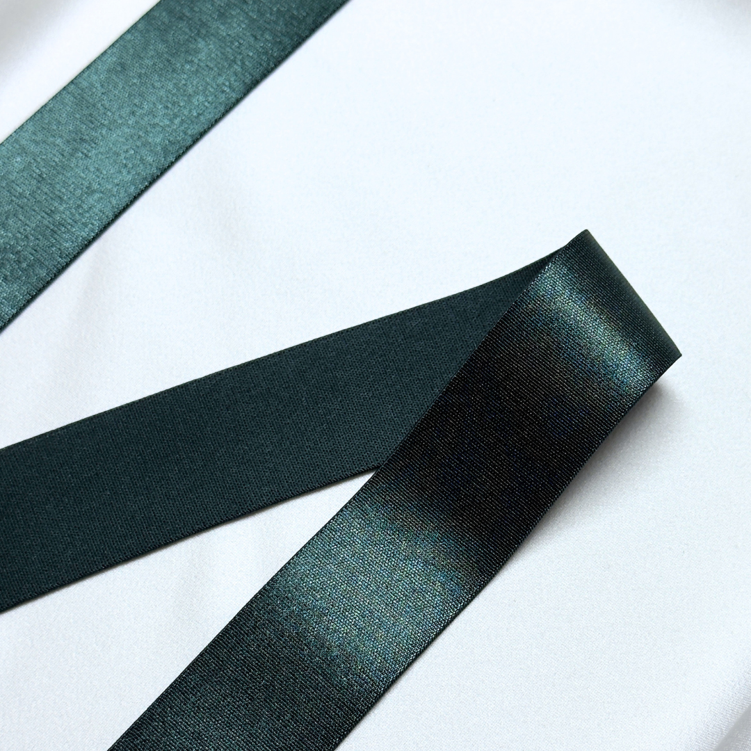 Satin-Gummiband – Waldgrün | 30mm