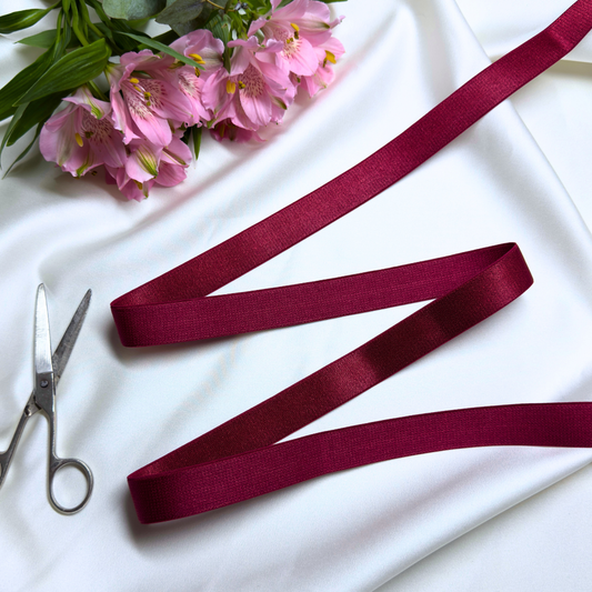 Satin Elastic Band – Wine | 23mm