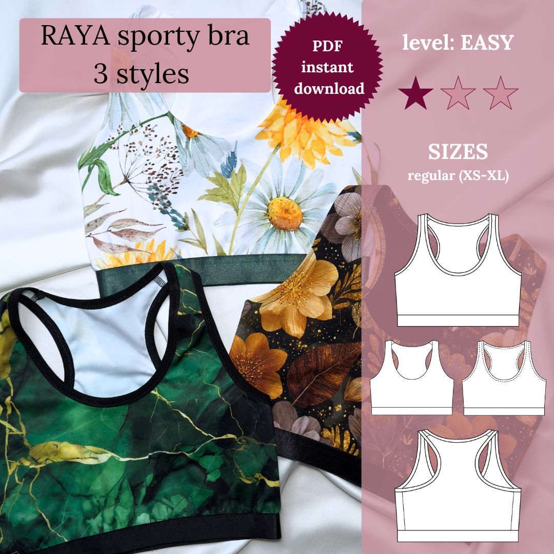 RAYA Sport-BH - PDF-Schnittmuster (XS-XL)