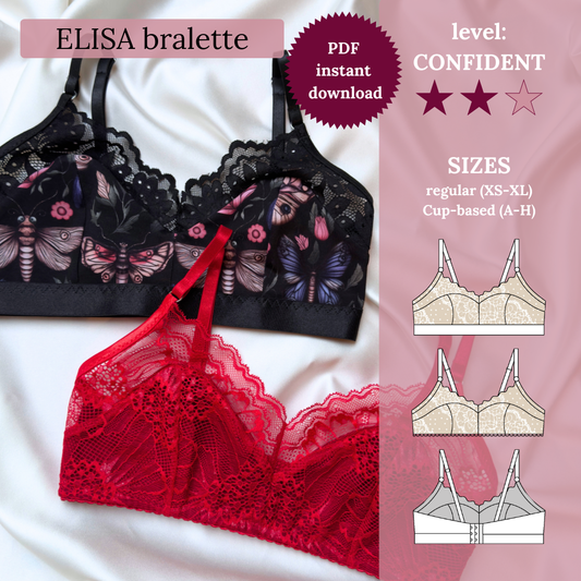 ELISA bra - PDF sewing pattern (XS-XL, cup A-H)