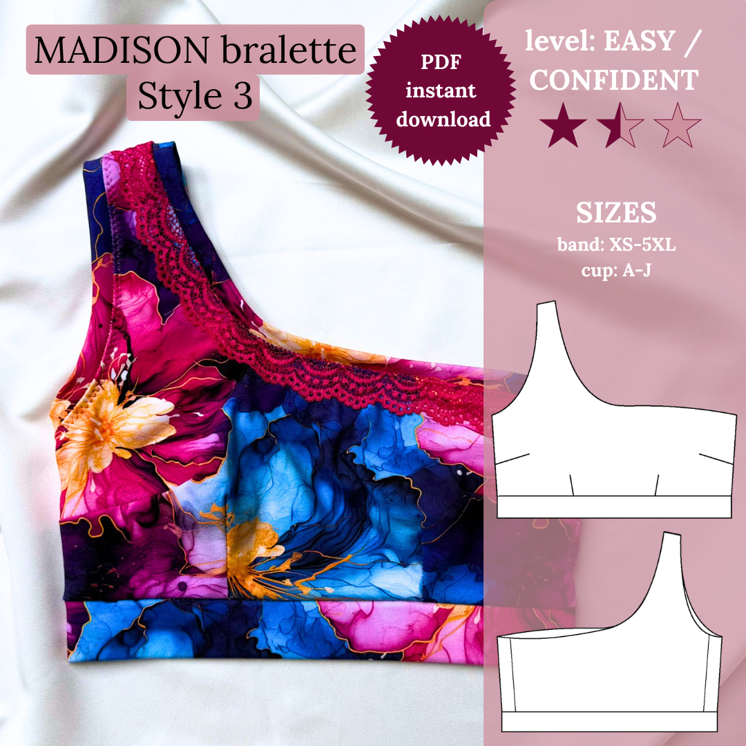 MADISON Bra — Full Bust Friendly PDF Sewing Pattern (XS–5XL, Cup A–J) | EN + DE