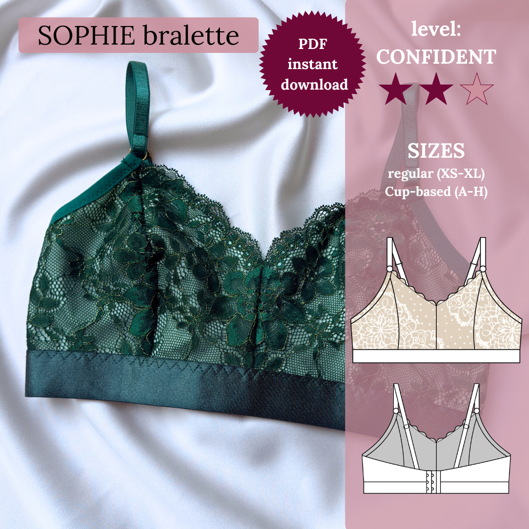 SOPHIE bra - PDF sewing pattern (XS-XL, cup A-H) | EN + DE