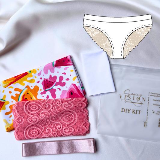 Stella Panties – DIY Kit (Watermelon Splash Lace)