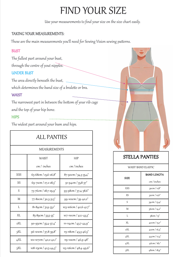 STELLA panties (2 styles) - PDF sewing pattern (regular & plus sizes)