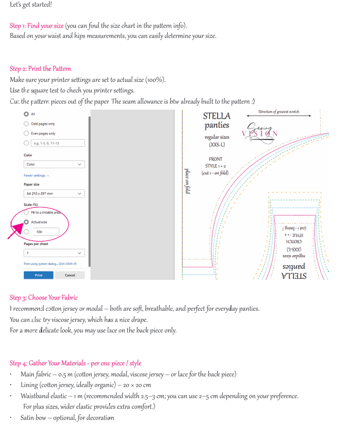 STELLA panties (2 styles) - PDF sewing pattern (regular & plus sizes)