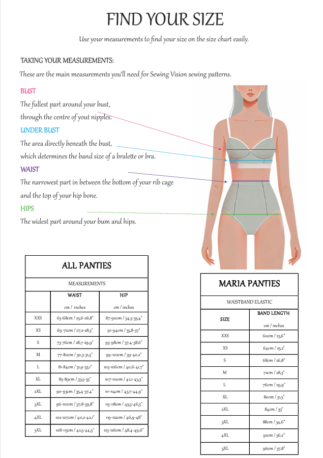 MARIA Panties – Bundl mit allen Leibhöhen (18 Styles) | PDF Schnittmuster