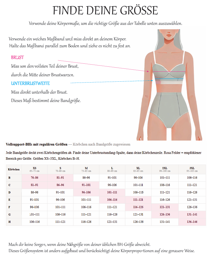 SARAH bra - PDF sewing pattern (XS-3XL, cup B-H) | EN + DE