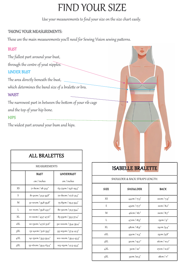 Bralette ISABELLE – Schnittmuster als PDF (XS–5XL)