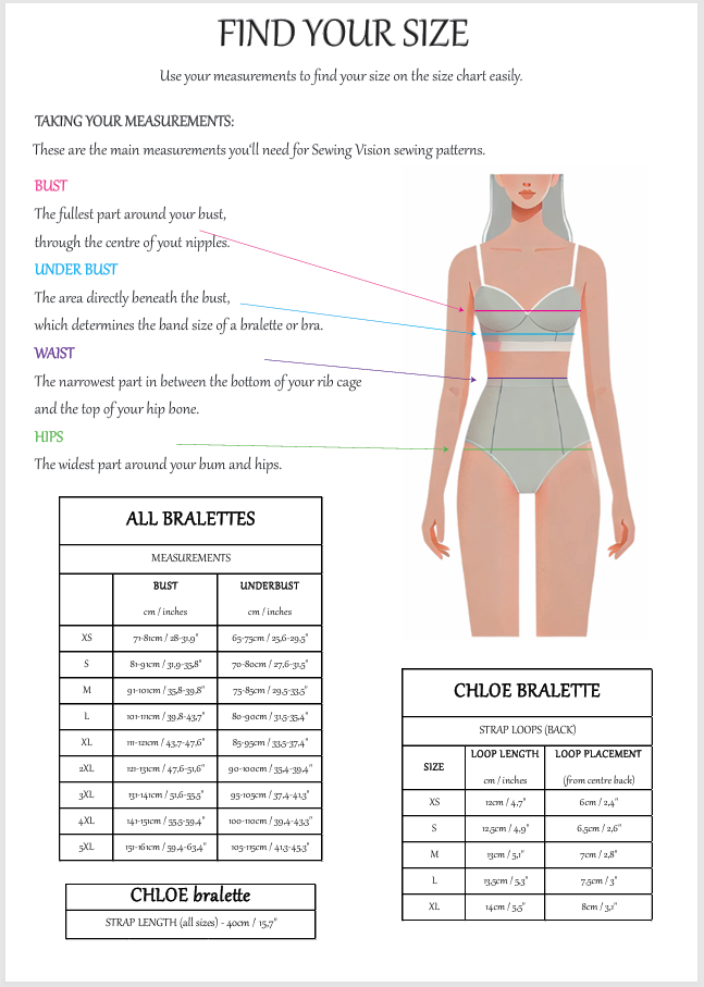 RAYA Sport-BH - PDF-Schnittmuster (XS-XL)