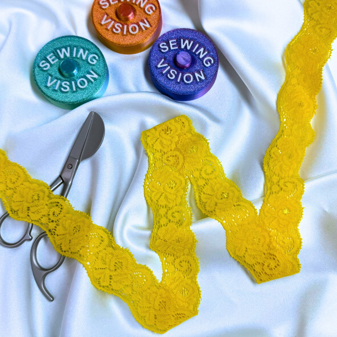 Stretch Lace Trim – Yellow | 3.5cm