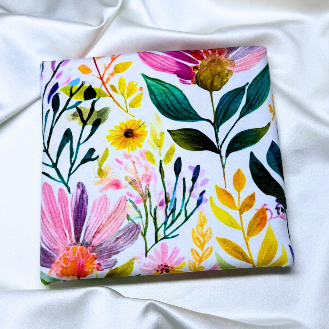 Watercolor Meadow – Cotton Jersey Fabric (0.75m cut)