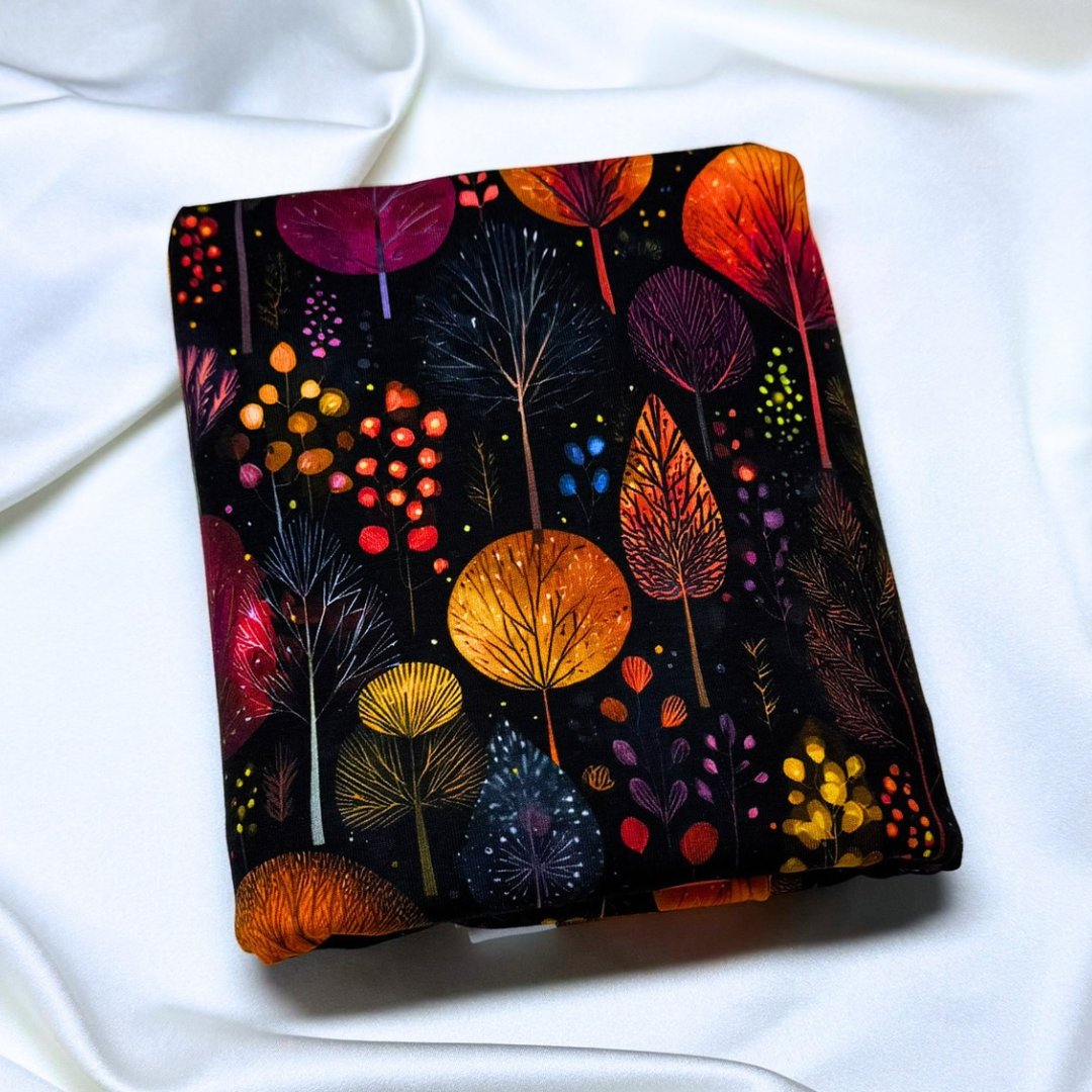 Autumn Glow Forest – Cotton Jersey Fabric (0.5m cut)