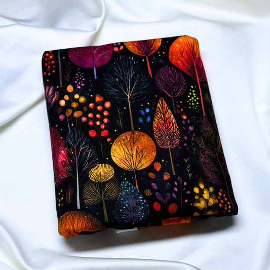 Autumn Glow Forest – Cotton Jersey Fabric (0.5m cut)