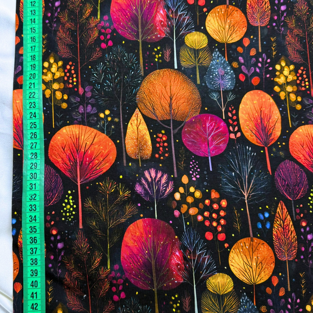 Autumn Glow Forest – Cotton Jersey Fabric (0.5m cut)
