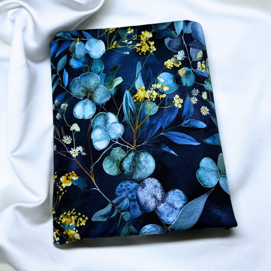 Midnight Eucalyptus – Cotton Jersey Fabric (0.55m cut)