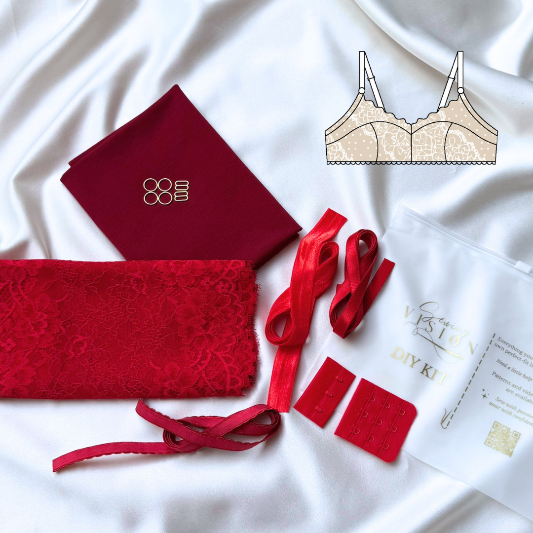 Elisa Bralette – DIY-Kit (Scharlachrote Spitze)