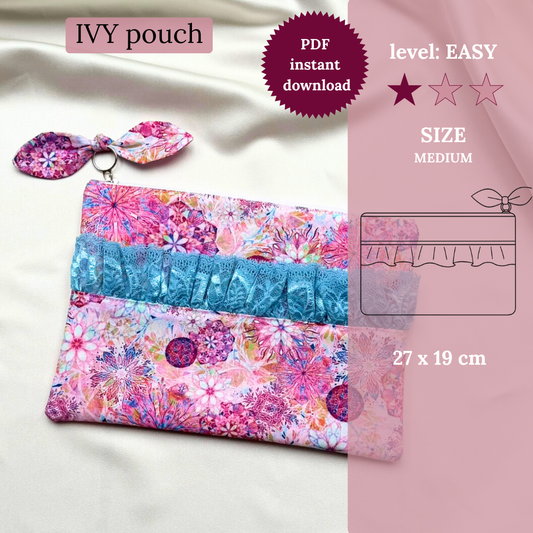 IVY cosmetic pouch - PDF sewing pattern (MEDIUM)