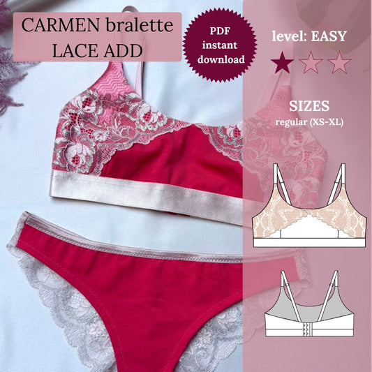 CARMEN bralette - LACE add - PDF sewing pattern (XS-XL)