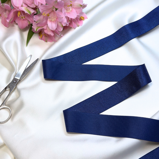 Satin Elastic Band – Navy Blue | 30mm