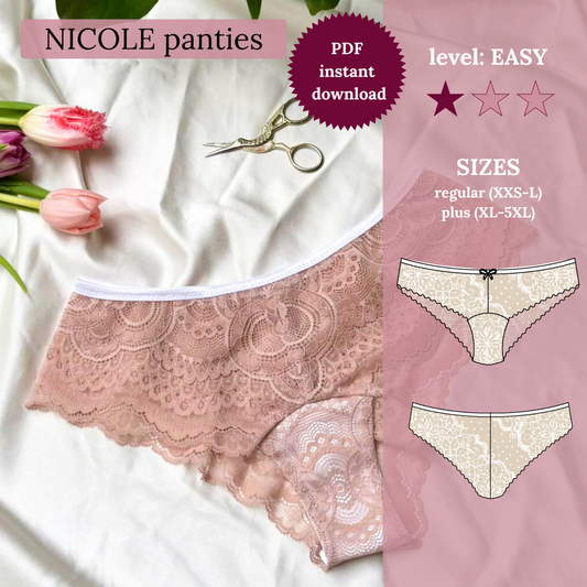 NICOLE panties - PDF sewing pattern (regular & plus sizes)
