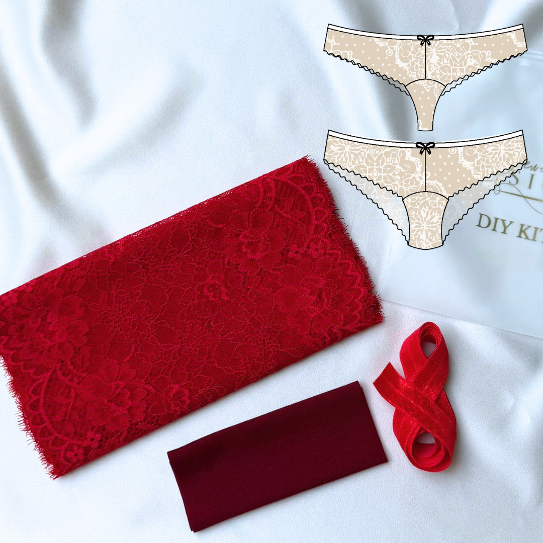 Nicole / Nella Panties – DIY Kit (Scarlet Rose)