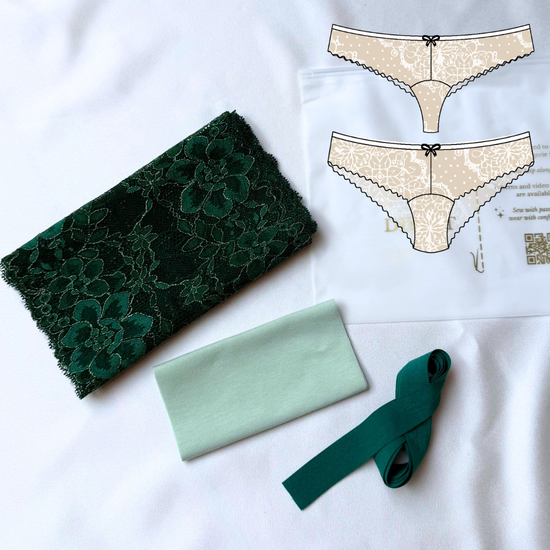 Nicole / Nella Panties – DIY Kit (Emerald Bloom)