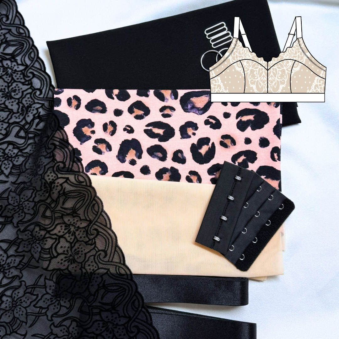 Zoe Bralette – DIY Kit (Pink Leopard)