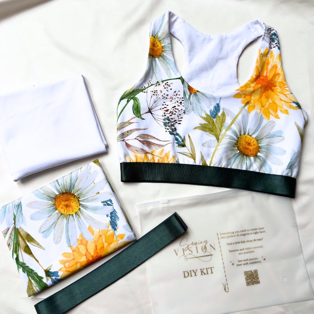 Raya Sporty Bra – Style 2 / 3 DIY Kit (Sonnenblumengarten)