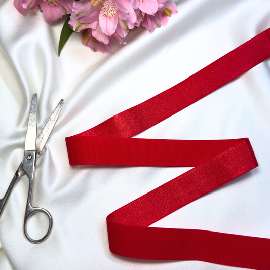 Satin Elastic Band – Red | 25mm