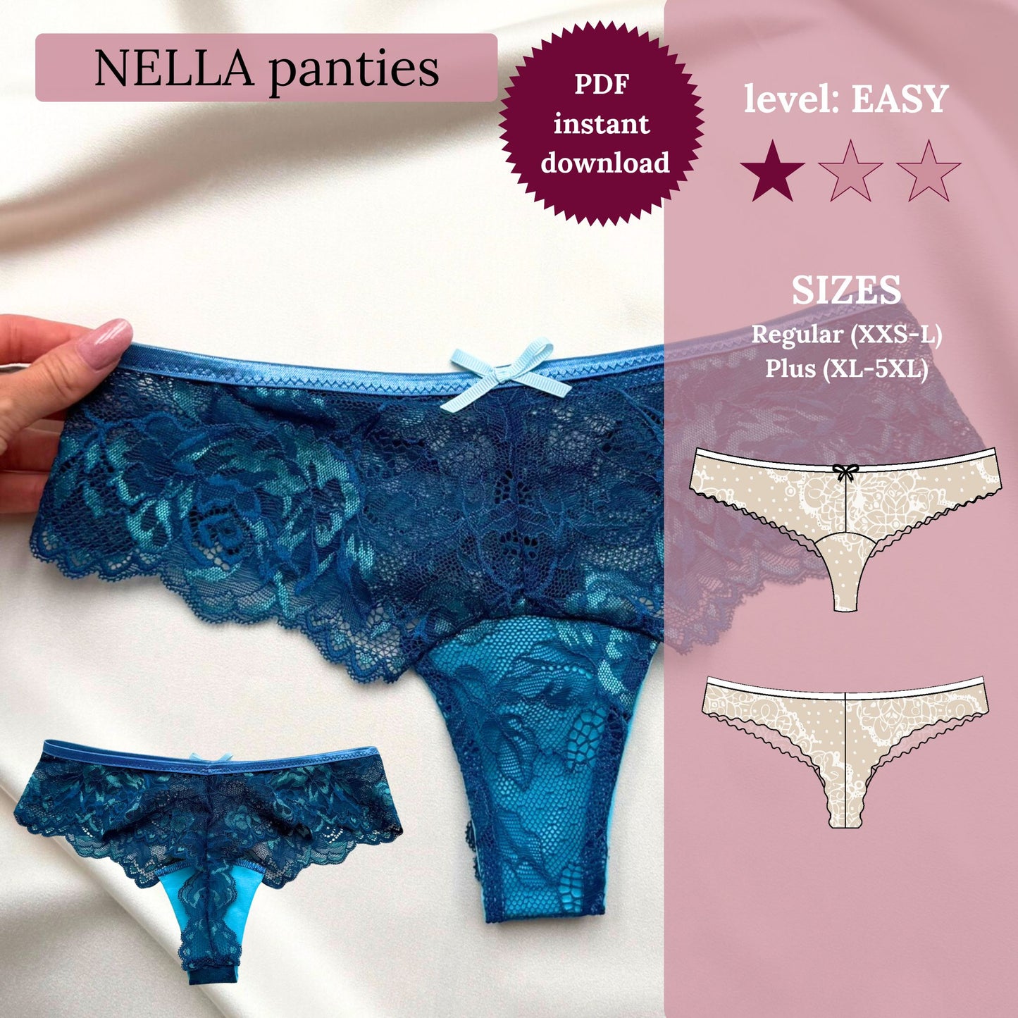 NELLA Panties - PDF-Schnittmuster (XXS-5XL)