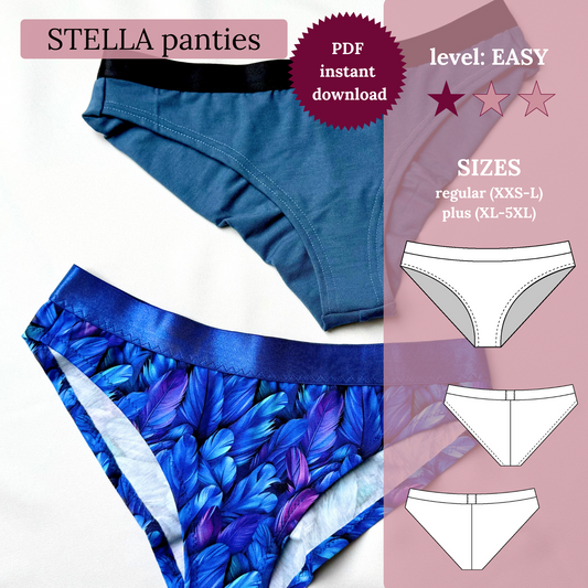 STELLA panties (2 styles) - PDF sewing pattern (regular & plus sizes)