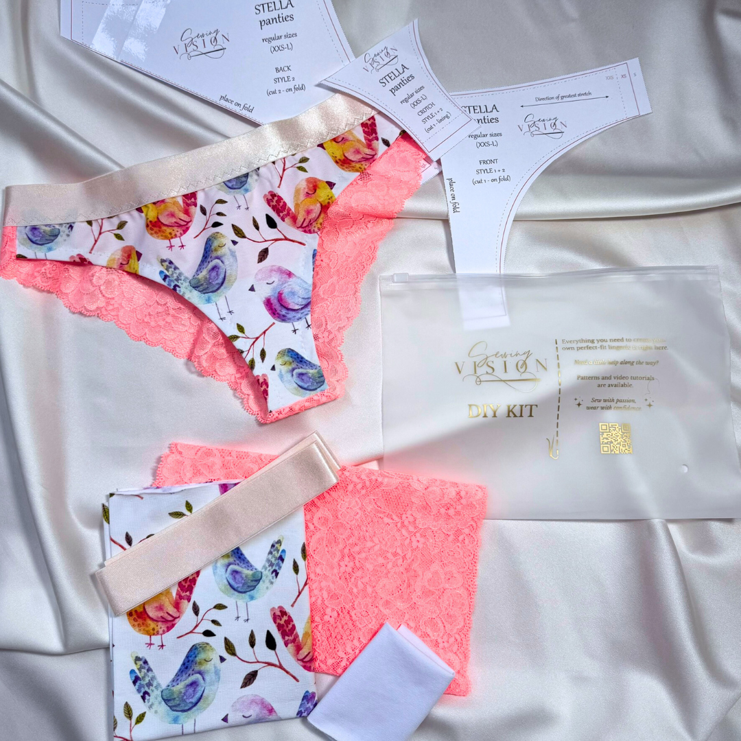 Stella Panties – DIY Kit (Vögel & Korallenspitze)