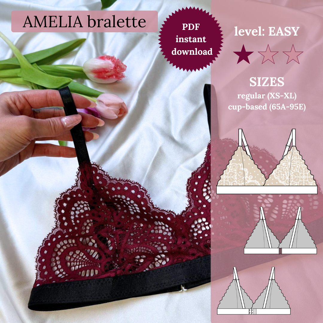 AMELIA bralette - PDF sewing pattern (regular & cup-based sizes)