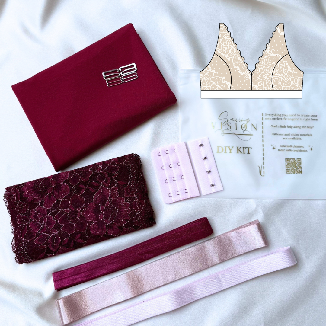 Victoria Bra – DIY-Kit (Burgundy Rose)